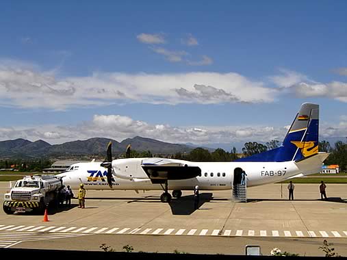 Capitan Oriel Lea Plaza Airport runway in Tarija, Bolivia