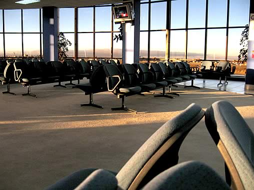 El Alto International Airport waiting area in La Paz, Bolivia