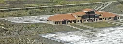 Capitan Nicolas Rojas Airport from the air, Potosi, Bolivia